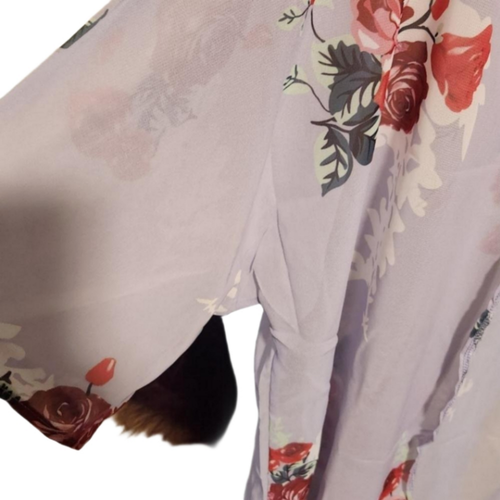 💘💗Woman Shear Kimono Lavender Sizes Dress up or down or bathing suit coverup❣️ - Picture 3 of 3